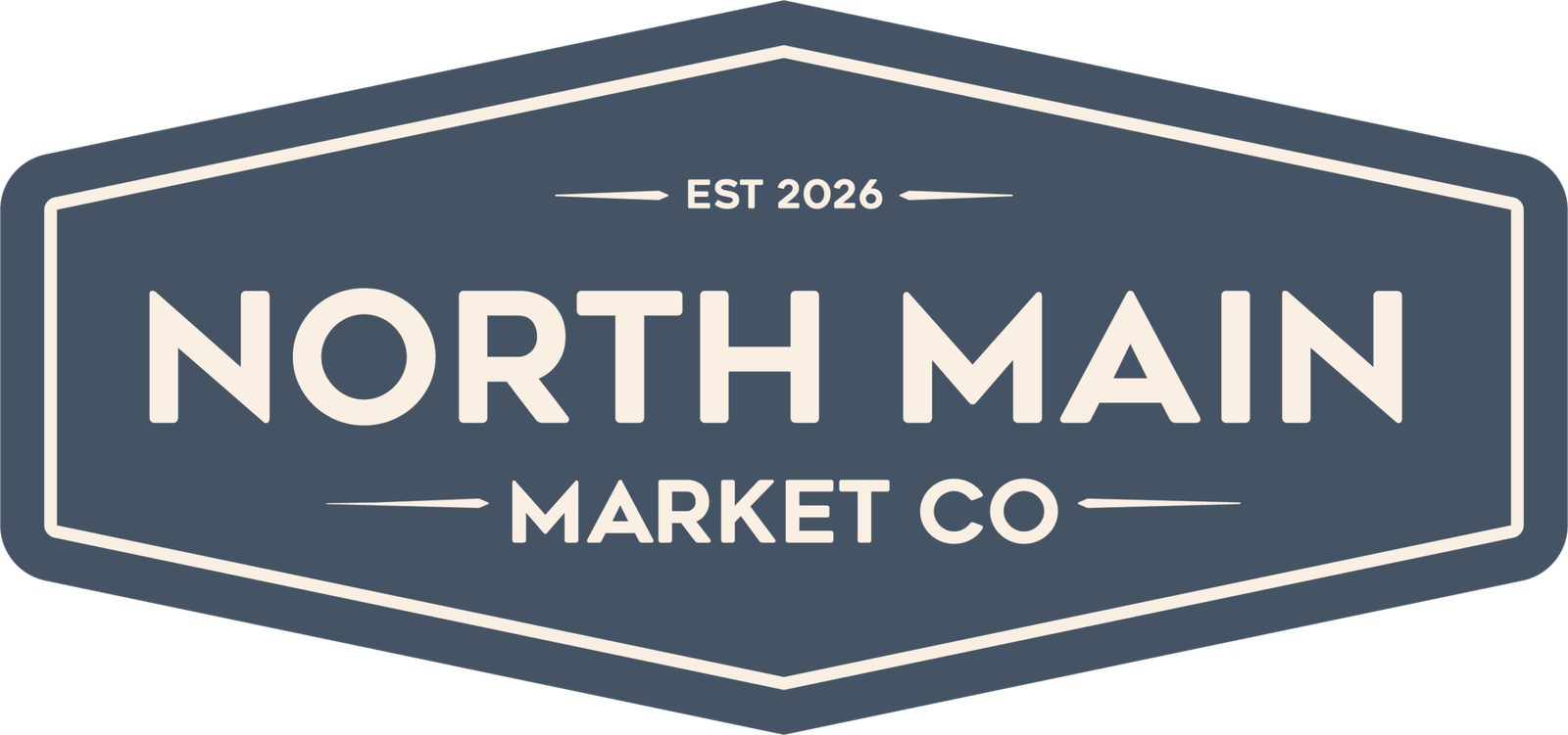 North Main Market Co Blue Logo - Rockford, Illinois - Established 2026